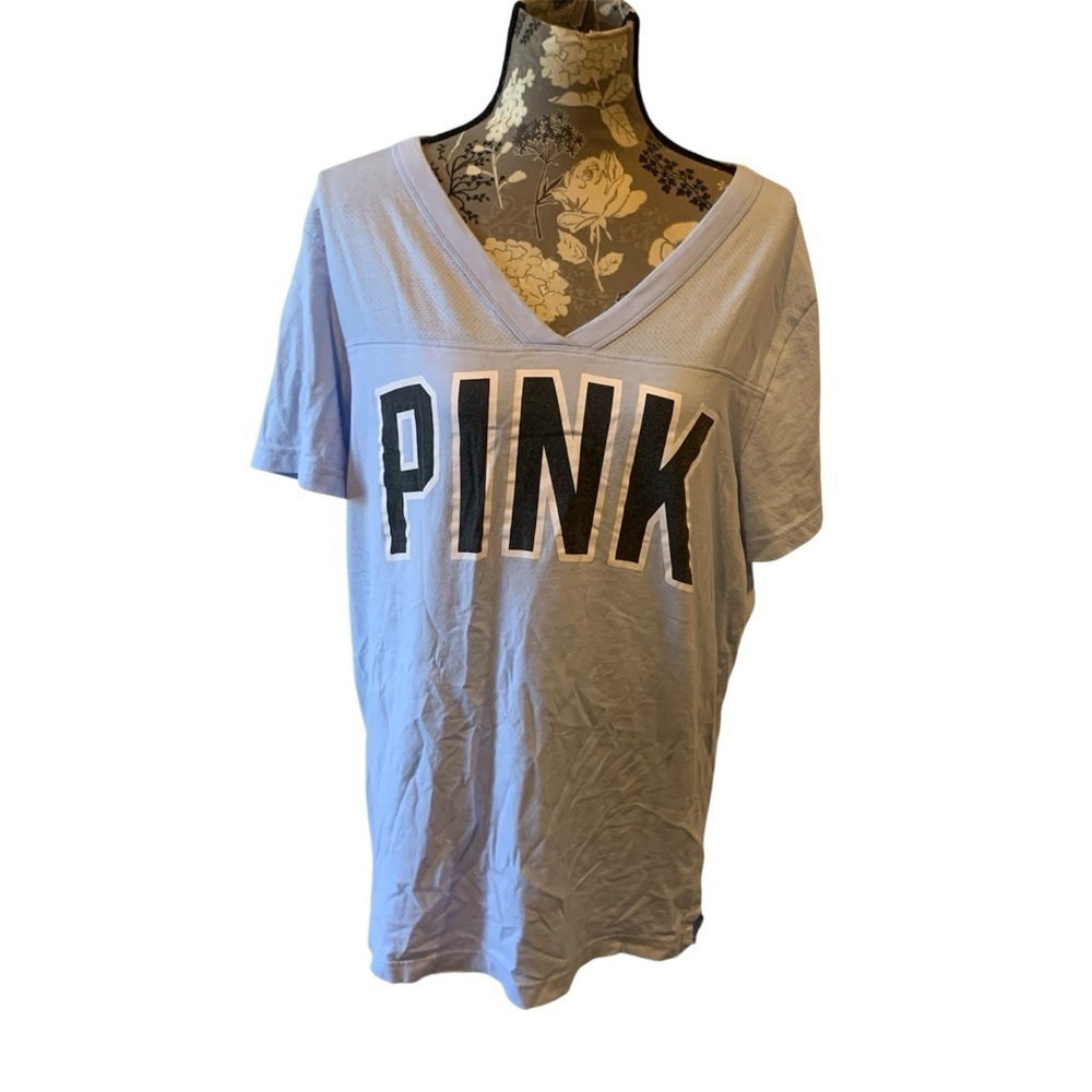 VS PINK Blue V neck T-shirt size large